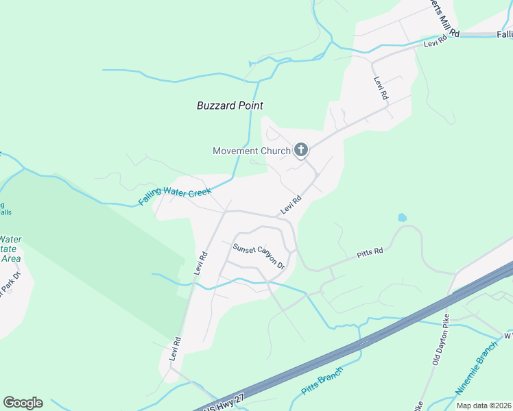 map of restaurants, bars, coffee shops, grocery stores, and more near 6621 Levi Road in Hamilton County