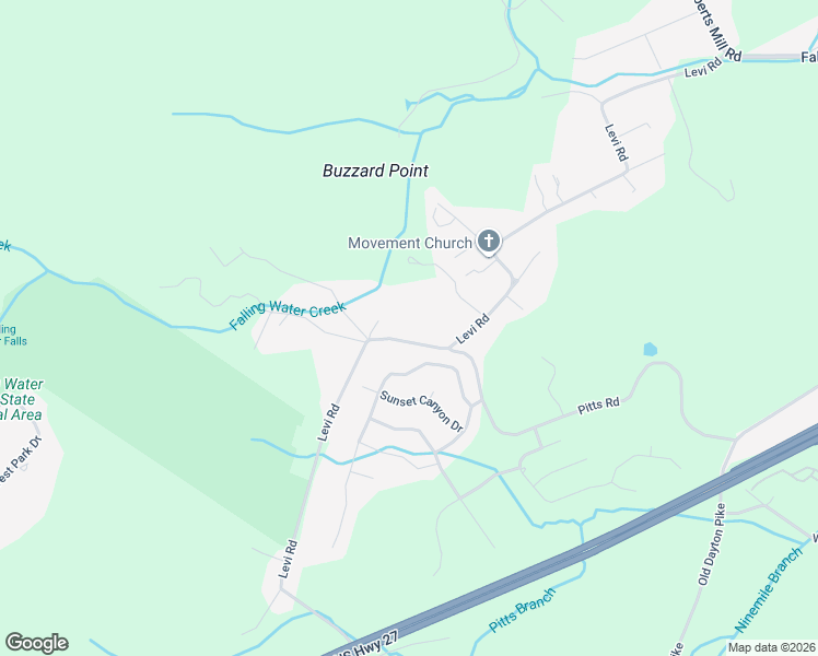 map of restaurants, bars, coffee shops, grocery stores, and more near 6621 Levi Road in Hamilton County