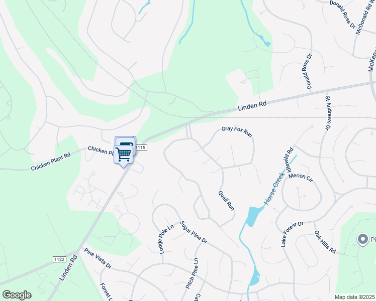 map of restaurants, bars, coffee shops, grocery stores, and more near 15 Cardinal Run in Pinehurst