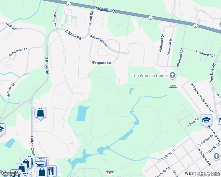 map of restaurants, bars, coffee shops, grocery stores, and more near 70 Plantation Drive in Southern Pines