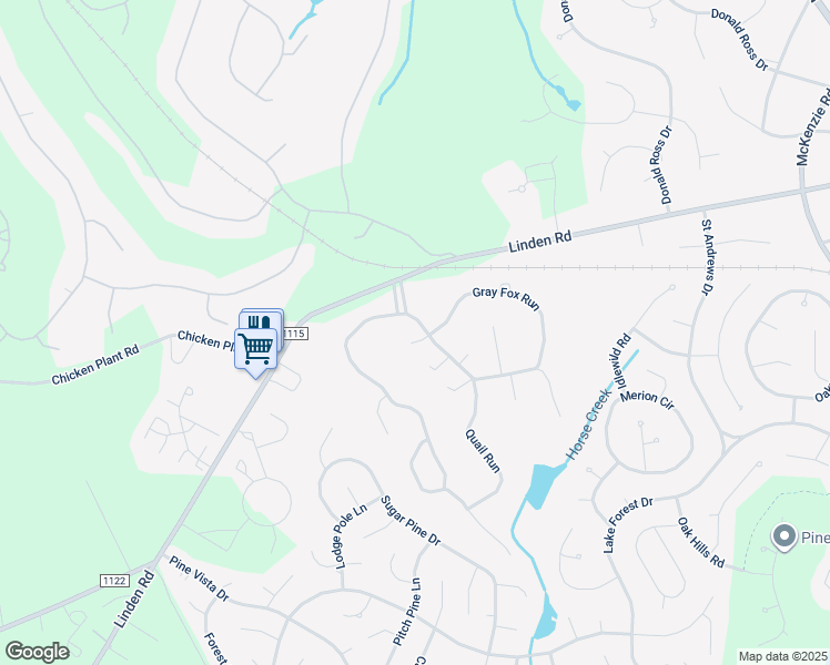 map of restaurants, bars, coffee shops, grocery stores, and more near 9 Cardinal Run in Pinehurst