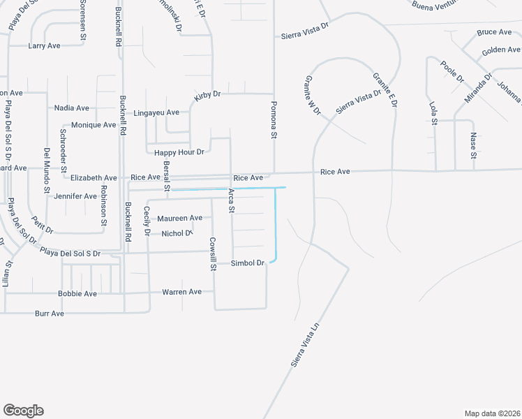 map of restaurants, bars, coffee shops, grocery stores, and more near Arca Court in California City