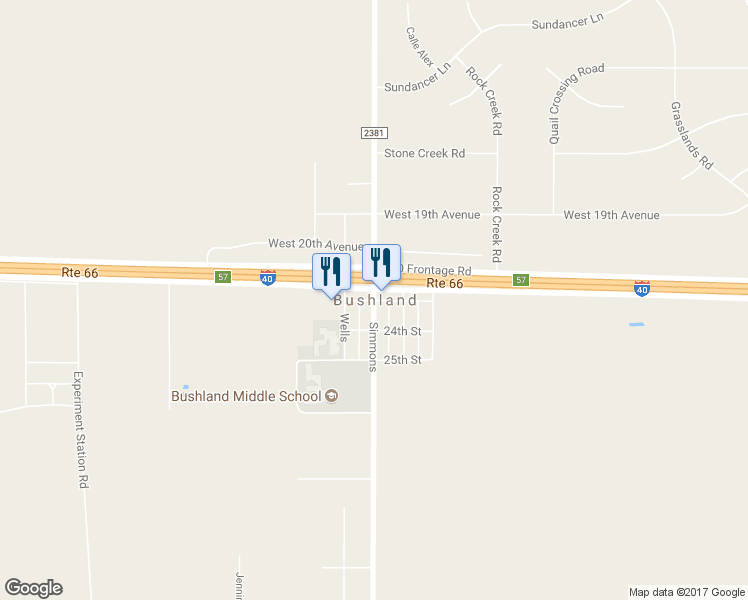 map of restaurants, bars, coffee shops, grocery stores, and more near in Bushland