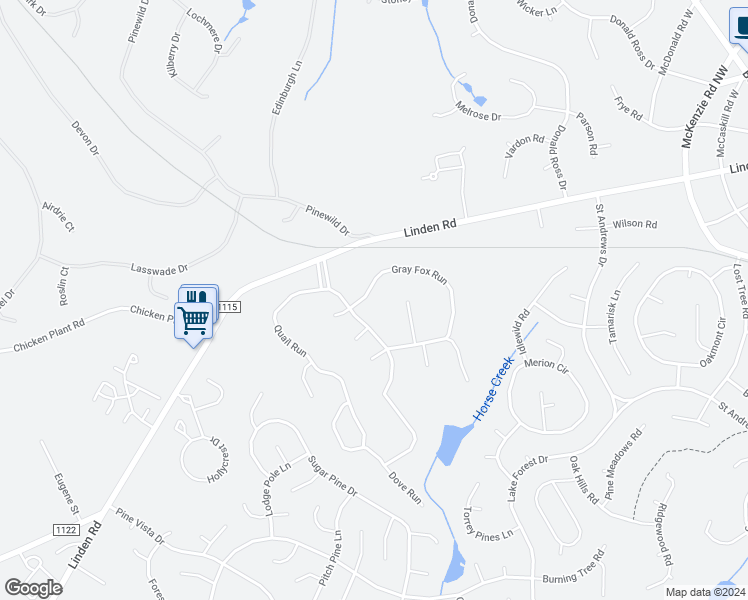 map of restaurants, bars, coffee shops, grocery stores, and more near 10 Gray Fox Run in Pinehurst