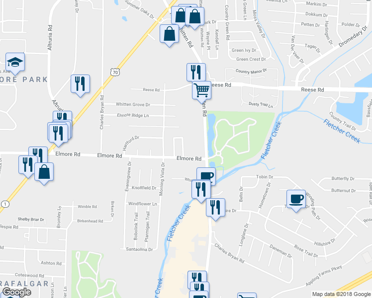 map of restaurants, bars, coffee shops, grocery stores, and more near 2384 Lake Garden Drive in Memphis