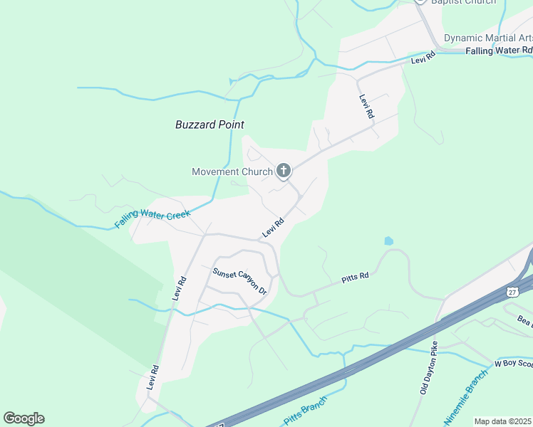 map of restaurants, bars, coffee shops, grocery stores, and more near 811 Fortunate Way in Falling Water