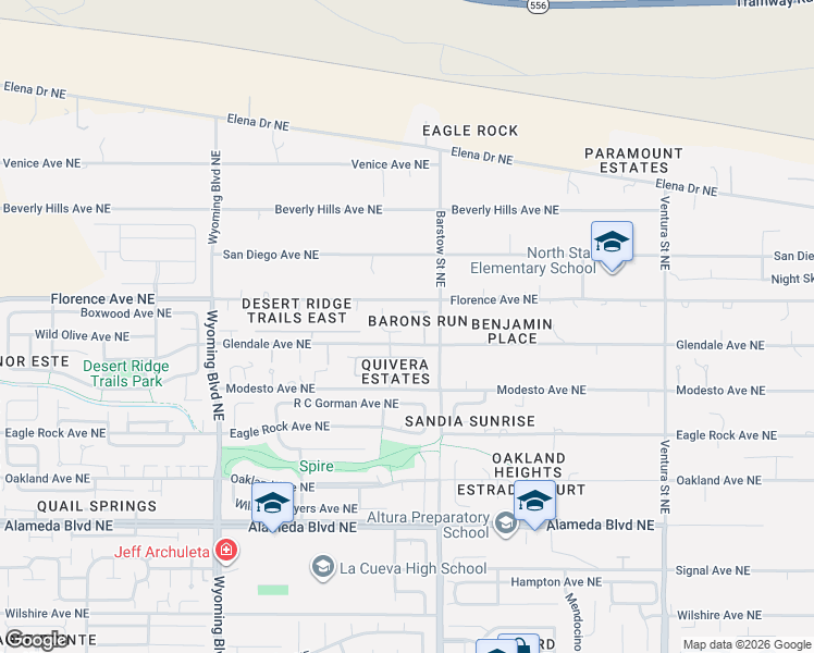 map of restaurants, bars, coffee shops, grocery stores, and more near 9219 Lexie Lane in Albuquerque