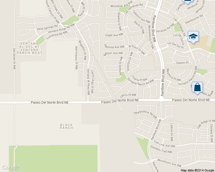 map of restaurants, bars, coffee shops, grocery stores, and more near 7716 Mallard Avenue Northwest in Albuquerque