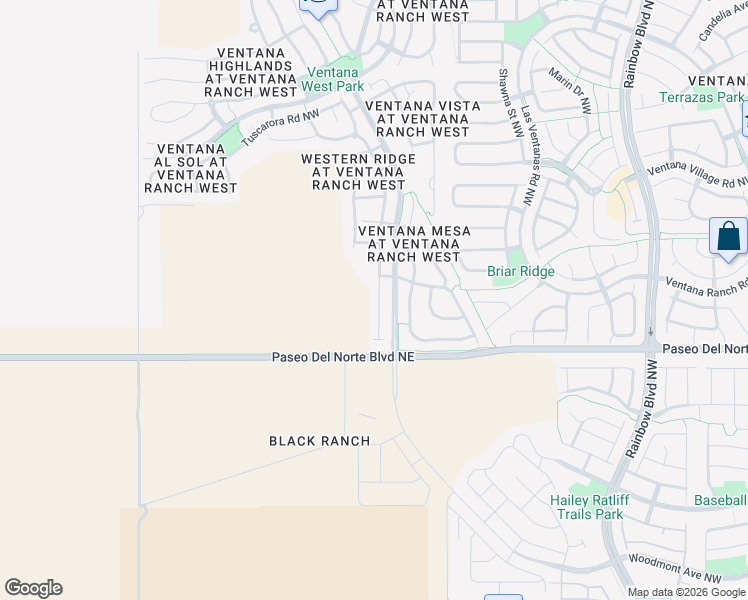 map of restaurants, bars, coffee shops, grocery stores, and more near 9711 Mogollon Drive Northwest in Albuquerque