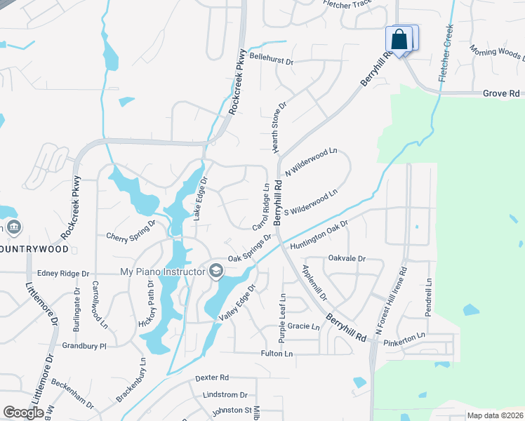 map of restaurants, bars, coffee shops, grocery stores, and more near 2425 Carrol Ridge Lane in Memphis