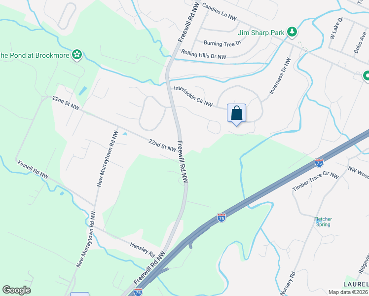 map of restaurants, bars, coffee shops, grocery stores, and more near 2310 Freewill Road Northwest in Cleveland