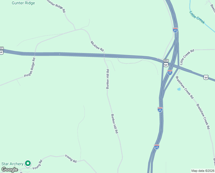 map of restaurants, bars, coffee shops, grocery stores, and more near 419 Bunker Hill Road in Pulaski