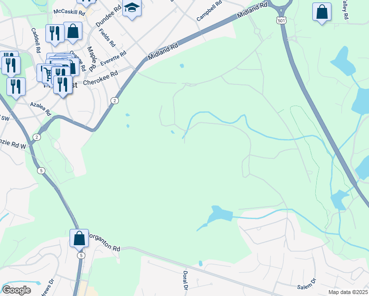 map of restaurants, bars, coffee shops, grocery stores, and more near 15 Inverrary Court in Pinehurst