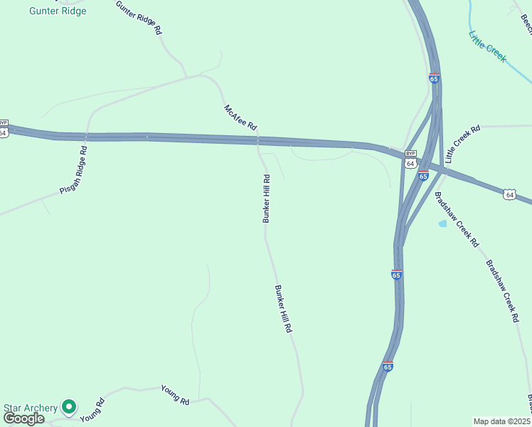 map of restaurants, bars, coffee shops, grocery stores, and more near 419 Bunker Hill Road in Pulaski