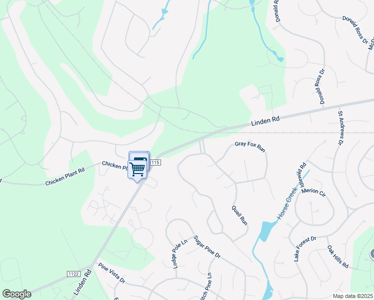 map of restaurants, bars, coffee shops, grocery stores, and more near 20 Quail Run in Pinehurst