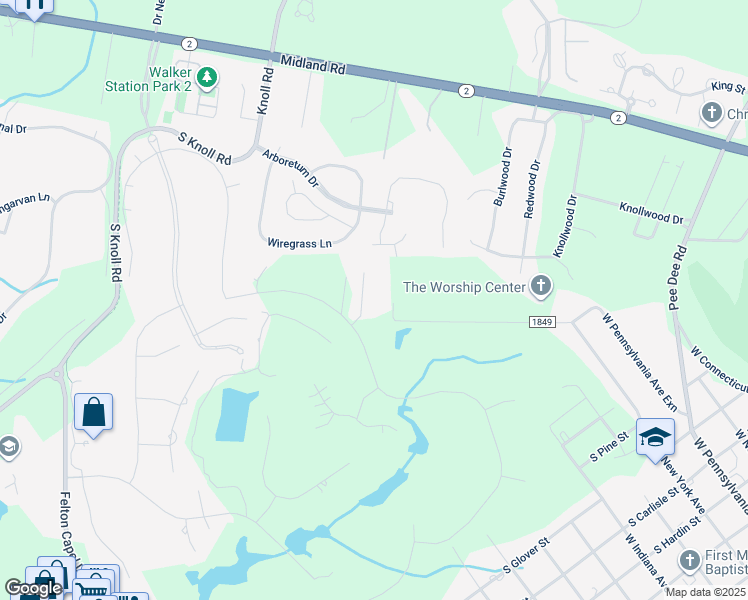 map of restaurants, bars, coffee shops, grocery stores, and more near Hadley Court in Southern Pines