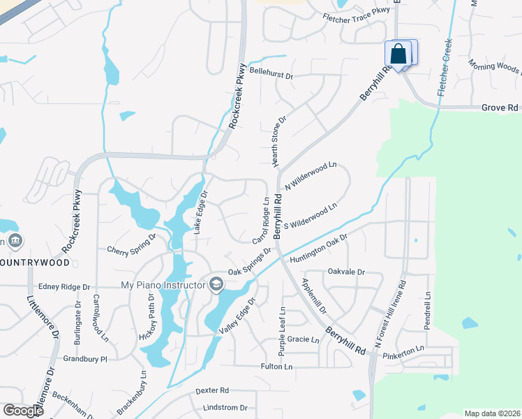 map of restaurants, bars, coffee shops, grocery stores, and more near 2425 Carrol Ridge Lane in Memphis