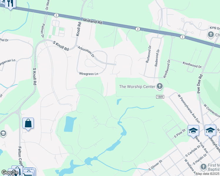 map of restaurants, bars, coffee shops, grocery stores, and more near 130 Hadley Court in Southern Pines