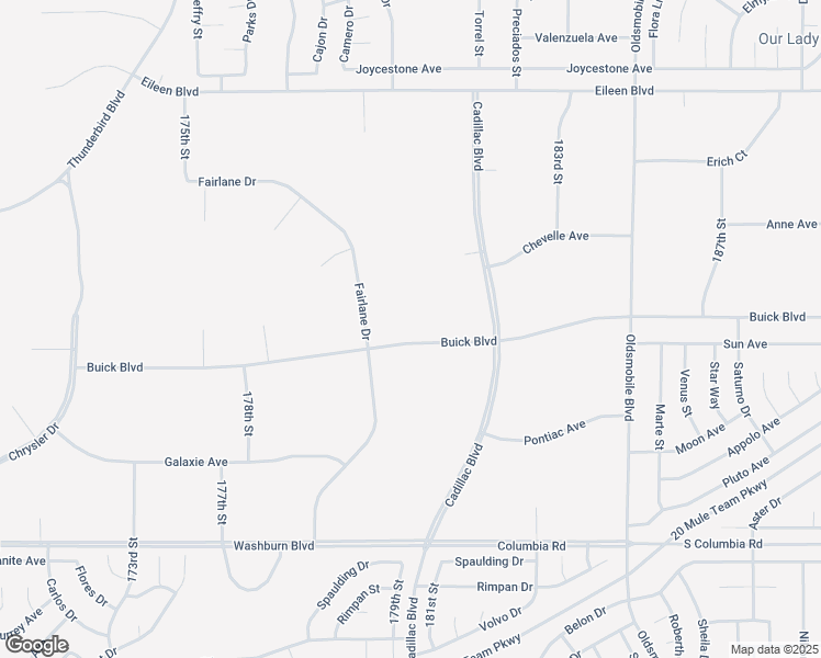 map of restaurants, bars, coffee shops, grocery stores, and more near Buick Boulevard in California City