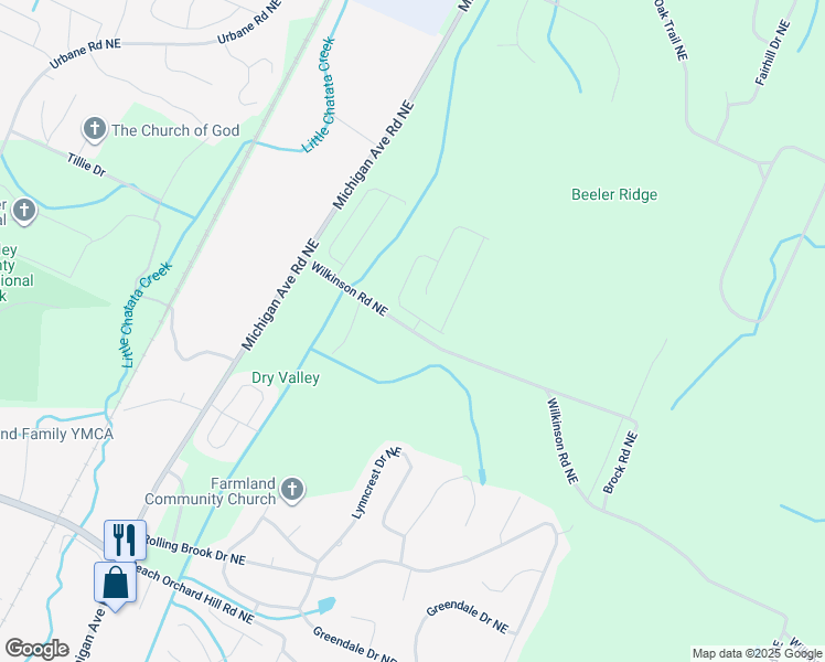 map of restaurants, bars, coffee shops, grocery stores, and more near 174 Wilkinson Road Northeast in Cleveland