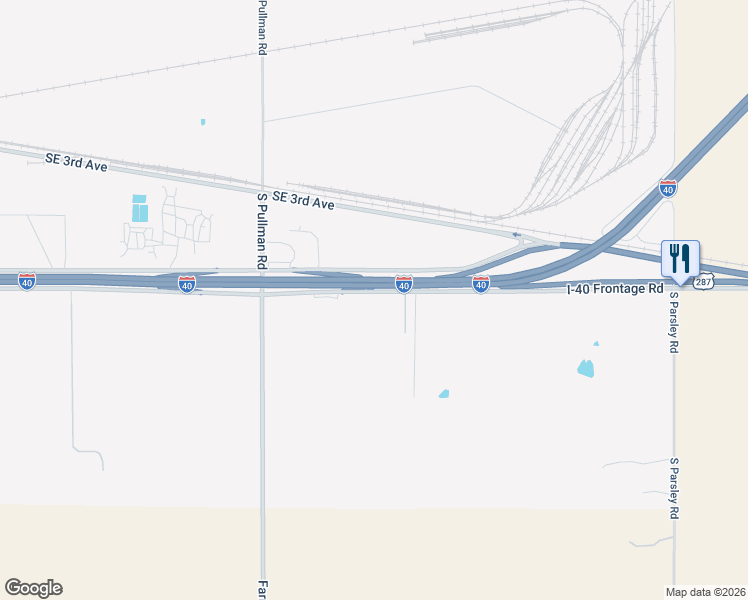 map of restaurants, bars, coffee shops, grocery stores, and more near 11600 Interstate 40 Access Road in Amarillo