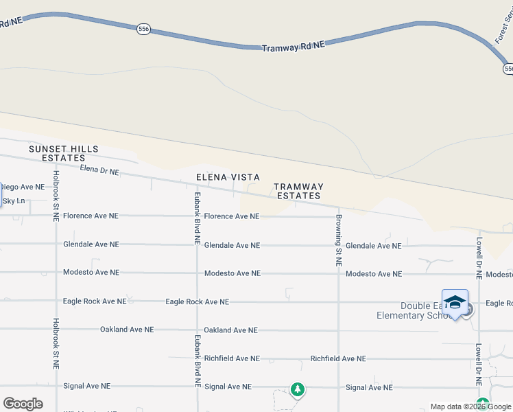 map of restaurants, bars, coffee shops, grocery stores, and more near 10800 Florence Avenue Northeast in Albuquerque