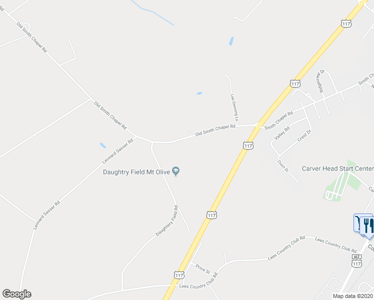 map of restaurants, bars, coffee shops, grocery stores, and more near 853 Old Smith Chapel Road in Mount Olive