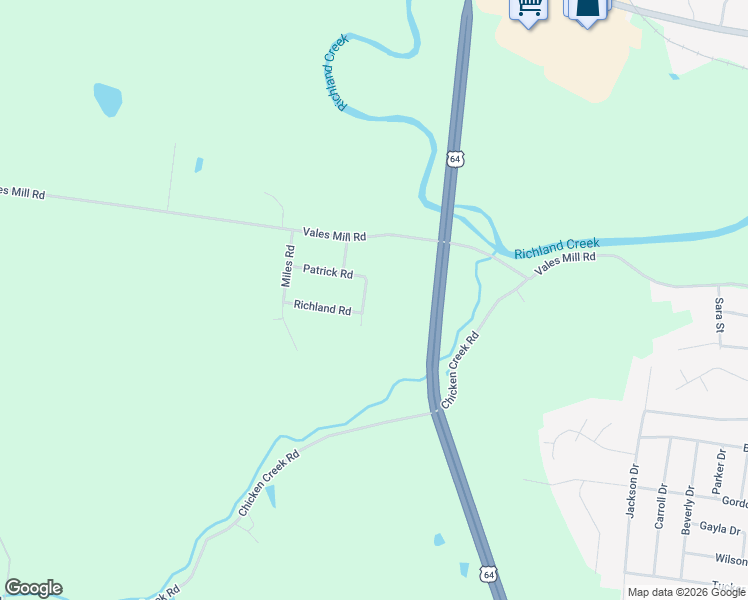 map of restaurants, bars, coffee shops, grocery stores, and more near 809 Forrest Road in Pulaski