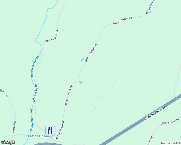 map of restaurants, bars, coffee shops, grocery stores, and more near 410 Britton Hollow Road in Pulaski