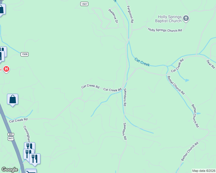 map of restaurants, bars, coffee shops, grocery stores, and more near 128 Heathwood Lane in Franklin
