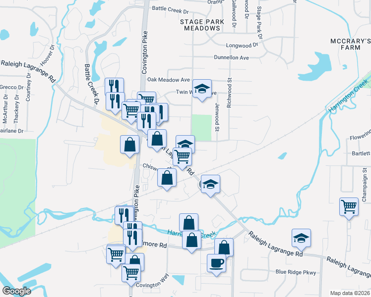map of restaurants, bars, coffee shops, grocery stores, and more near 2487 Chiswood Street in Memphis