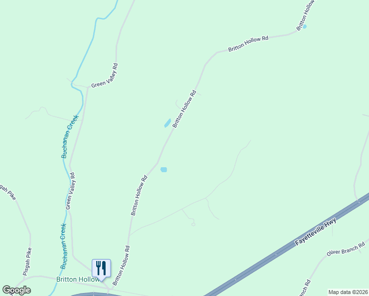 map of restaurants, bars, coffee shops, grocery stores, and more near 410 Britton Hollow Road in Pulaski