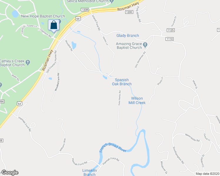 map of restaurants, bars, coffee shops, grocery stores, and more near 101 Gaia Herbs Road in Brevard