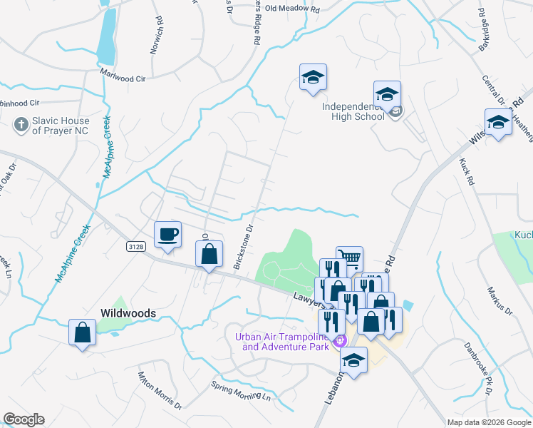 map of restaurants, bars, coffee shops, grocery stores, and more near in Charlotte