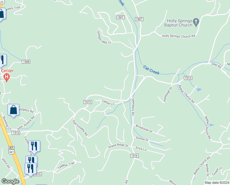 map of restaurants, bars, coffee shops, grocery stores, and more near 128 Heathwood Lane in Franklin