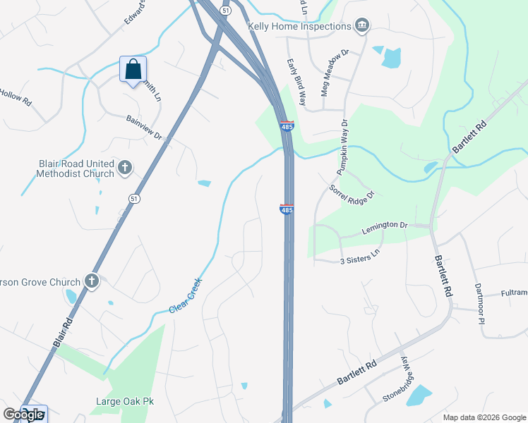map of restaurants, bars, coffee shops, grocery stores, and more near Governor James G Martin Freeway in Mint Hill