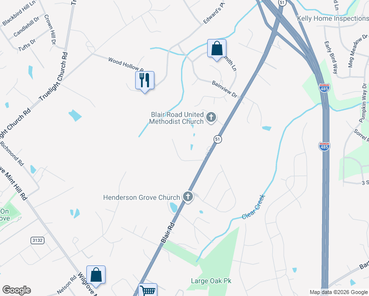 map of restaurants, bars, coffee shops, grocery stores, and more near in Mint Hill
