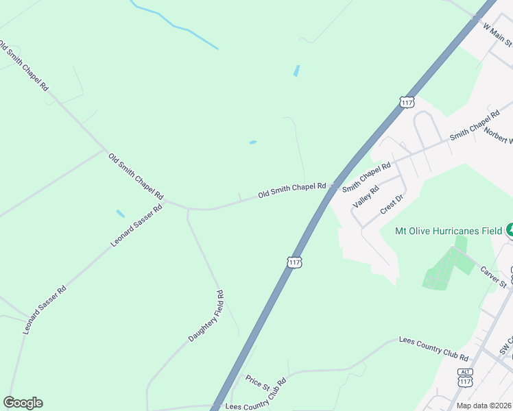 map of restaurants, bars, coffee shops, grocery stores, and more near 819 Old Smith Chapel Road in Mount Olive