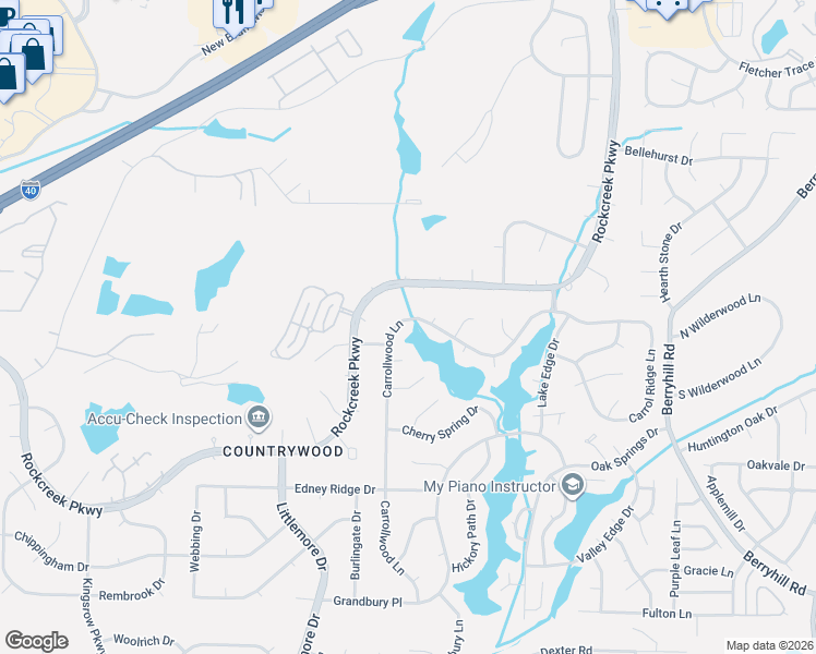 map of restaurants, bars, coffee shops, grocery stores, and more near 8715 Carrollwood Lane in Memphis