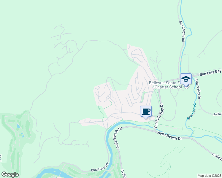 map of restaurants, bars, coffee shops, grocery stores, and more near 6279 Twinberry Circle in Avila Beach