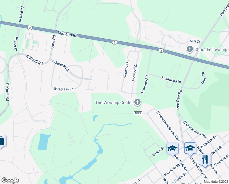 map of restaurants, bars, coffee shops, grocery stores, and more near 859 Willowood Court in Southern Pines