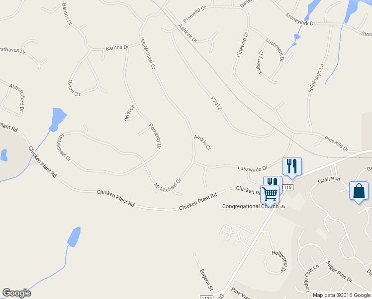 map of restaurants, bars, coffee shops, grocery stores, and more near 52 McMichael Drive in Pinehurst