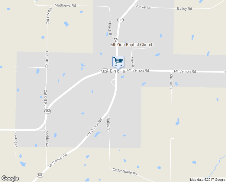 map of restaurants, bars, coffee shops, grocery stores, and more near 219 Arkansas 107 in Enola