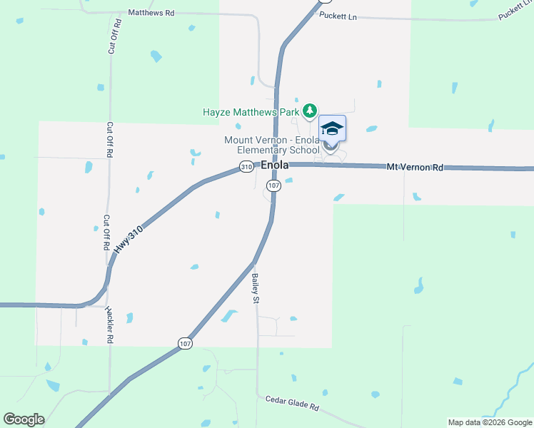 map of restaurants, bars, coffee shops, grocery stores, and more near 219 Arkansas 107 in Enola