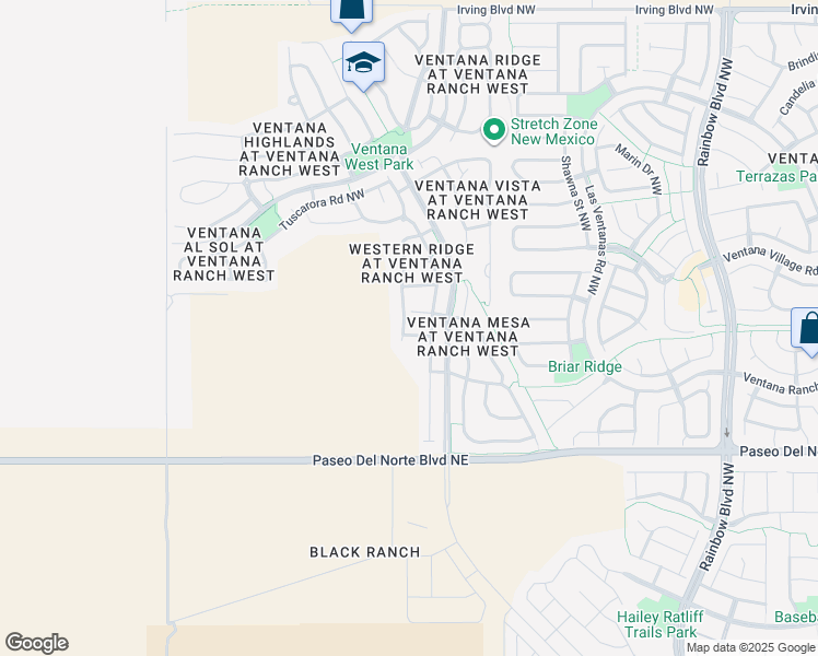 map of restaurants, bars, coffee shops, grocery stores, and more near 7919 Carizzo Road Northwest in Albuquerque