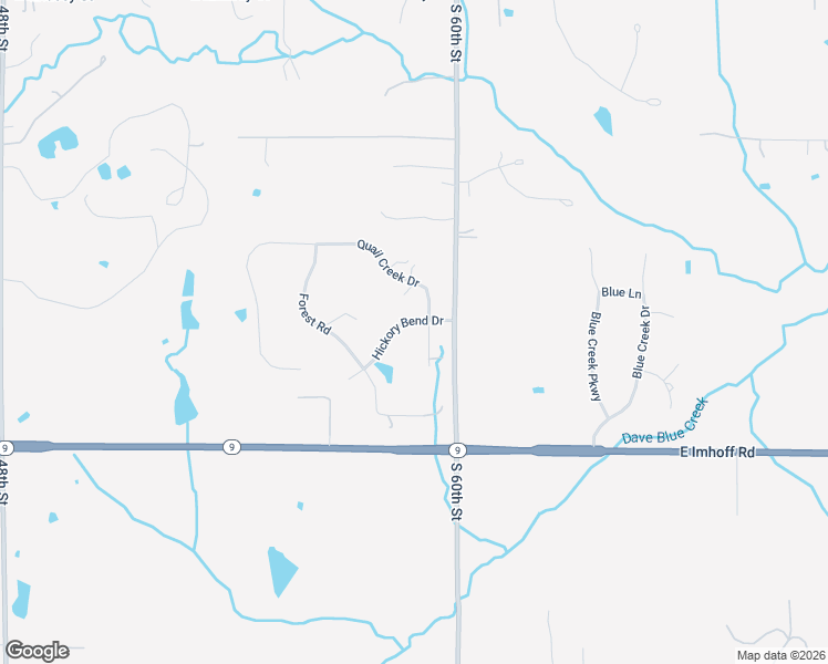 map of restaurants, bars, coffee shops, grocery stores, and more near 5814 Hickory Bend Drive in Norman