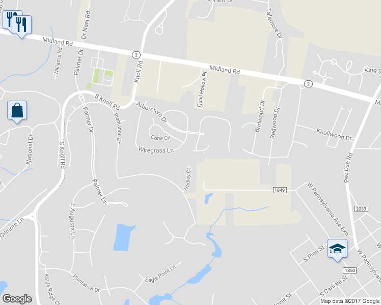 map of restaurants, bars, coffee shops, grocery stores, and more near 102 Sundew Court in Southern Pines