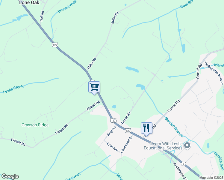 map of restaurants, bars, coffee shops, grocery stores, and more near 290 Country Lane in Signal Mountain