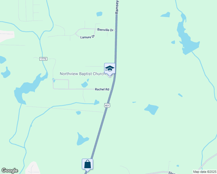 map of restaurants, bars, coffee shops, grocery stores, and more near 7405 Ramsey Street in Fayetteville