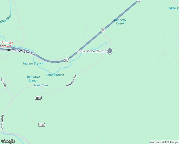 map of restaurants, bars, coffee shops, grocery stores, and more near 550 Robinson Road in Andrews
